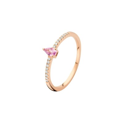 Bague en or rose et diamant