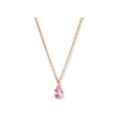 Collier en or rose, saphir rose et diamant