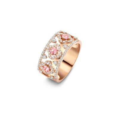 Bague One More Salina en or rose, diamants et saphir rose