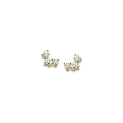 Boucles d'oreilles en or jaune et diamants