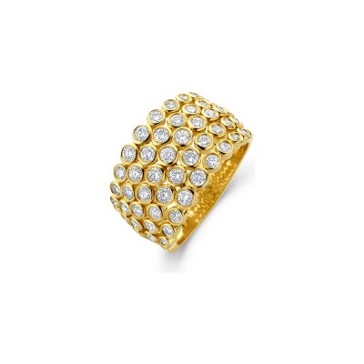 Bague en or jaune et diamants