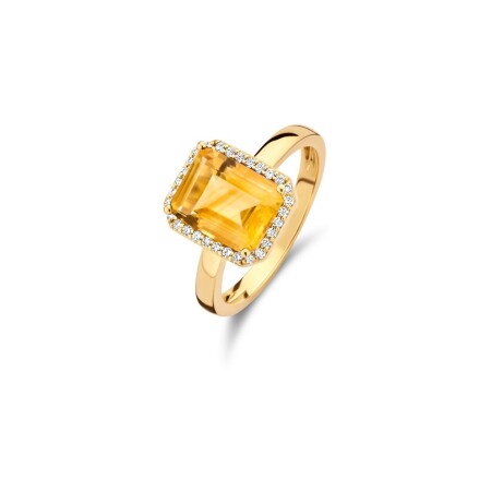 Bague One More Etna en or jaune, citrine et diamants