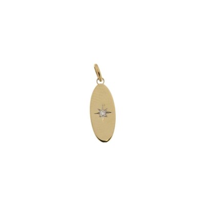 Pendentif en or jaune, or blanc, saphir rose et diamant