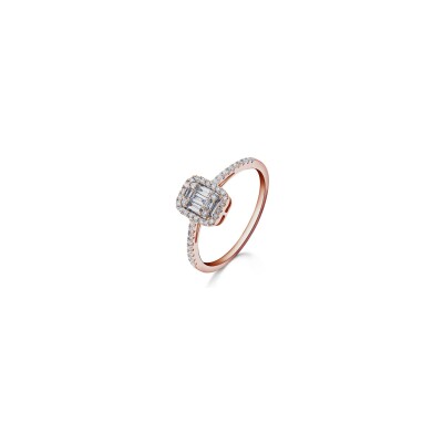 Bague en or rose et diamant