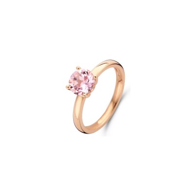 Bague en or rose et améthyste