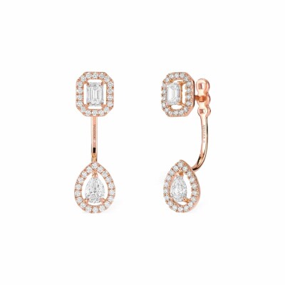 Boucles d'oreilles Messika Toi & Moi en or rose et diamants