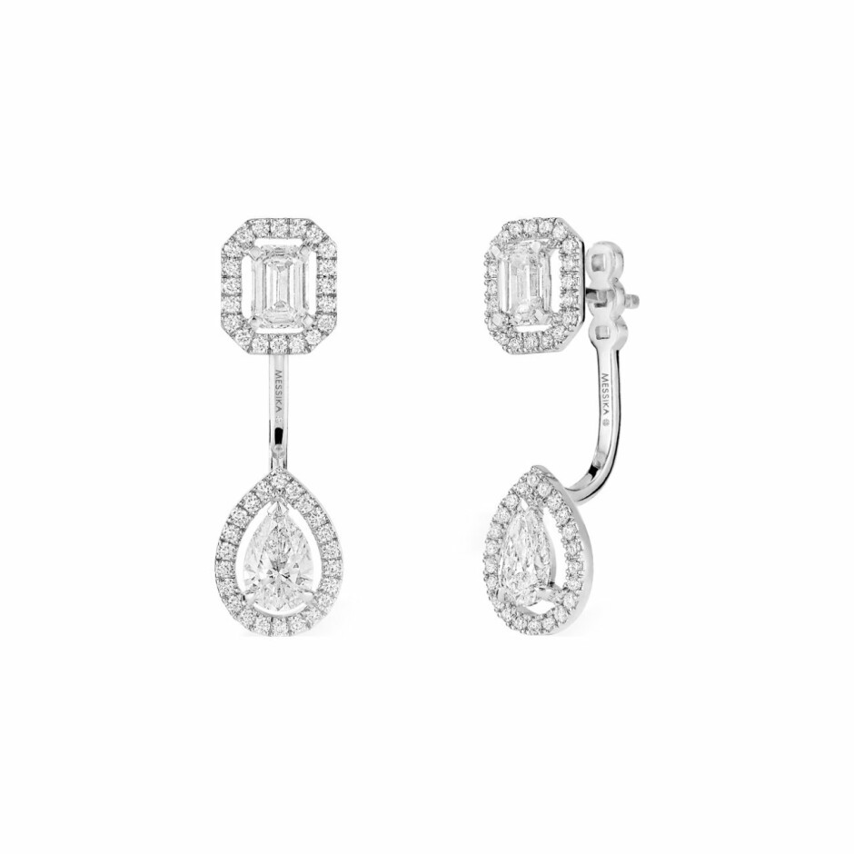 Boucles d'oreilles Messika Toi & Moi en or blanc et diamants