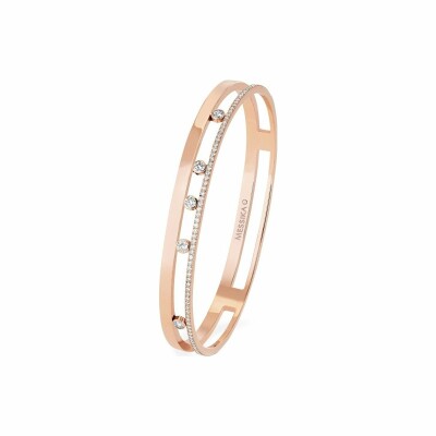 Bracelet jonc Messika Bangle Move Romane en or rose et diamants