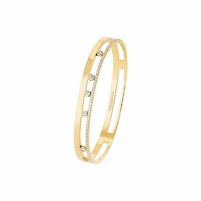 Bracelet bangle Messika Move Romane en or jaune et diamants