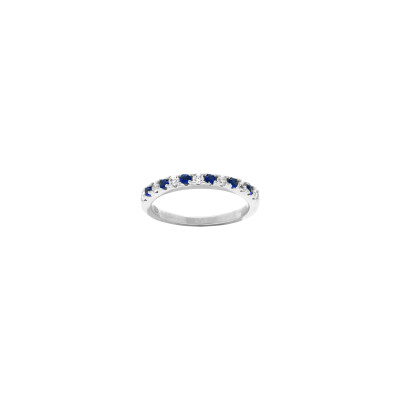 Alliance en argent rhodié et oxydes de zirconium, taille 54