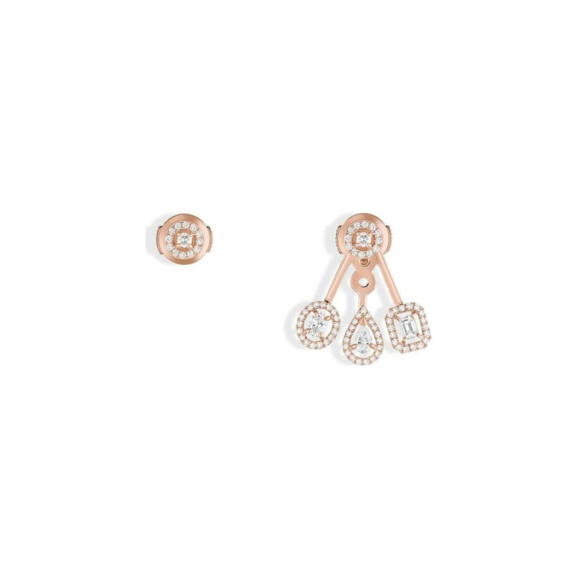 Messika Trio earrings, rose gold, diamonds