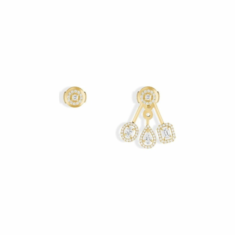 Boucles d'oreilles Messika Trio en or jaune et diamants