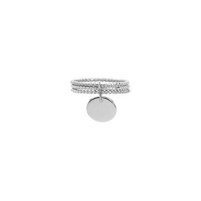 Bague triple anneaux en argent rhodié