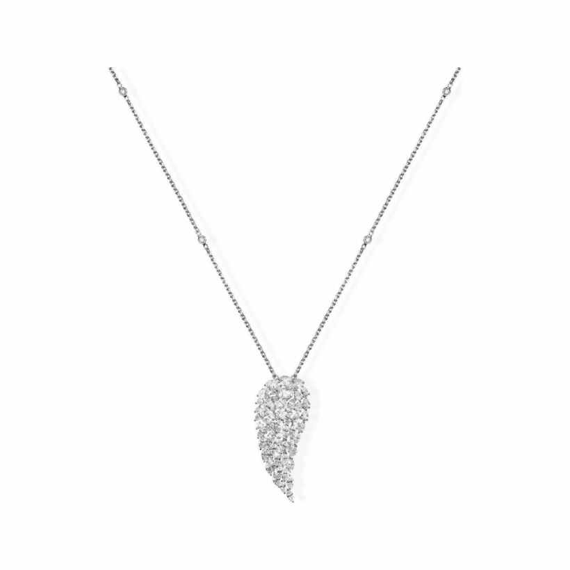 Messika Angel vertical necklace, white gold, diamonds