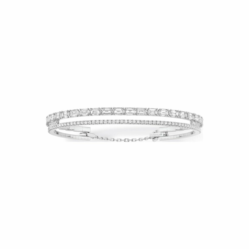 Bracelet Messika Skinny en or blanc et diamants