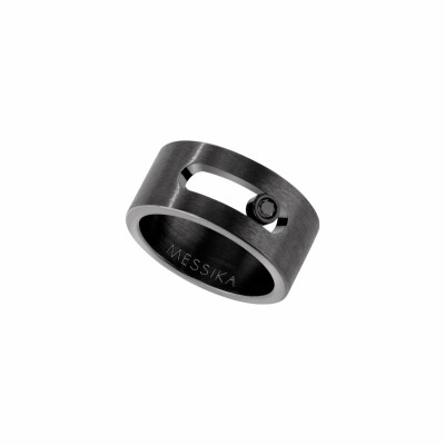 Bague Messika Move Titanium Black en titane noir et diamants