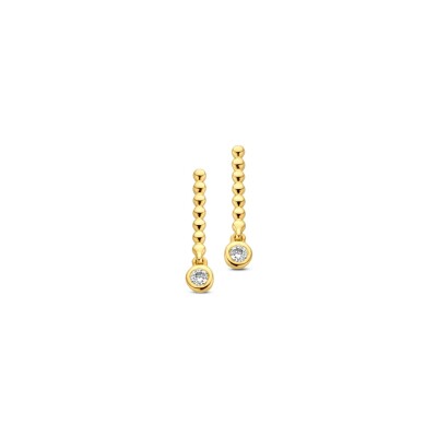 Boucles d'oreilles en or jaune et diamants