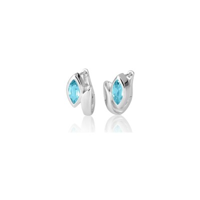 Boucles d'oreilles Breuning en argent et topazes bleues