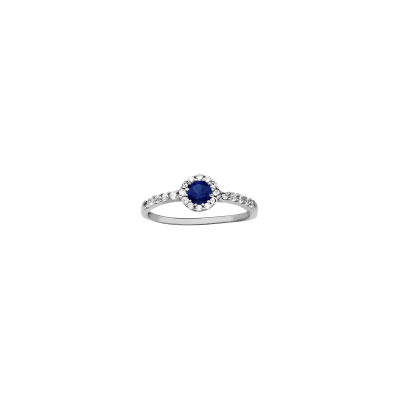 Bague en argent rhodié et oxydes de zirconium, taille 54