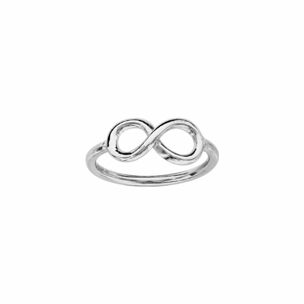 Bague de phalange argent rhodié motif infini lisse