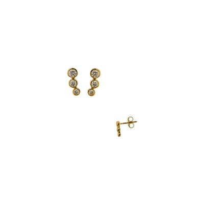 Boucles d'oreilles en or jaune et diamants