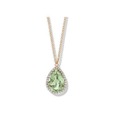 Collier One More Etna en or rose, prasiolite et diamants