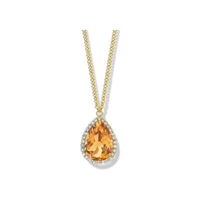 Collier One More Etna en or jaune, citrine et diamants