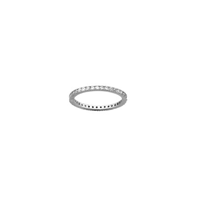 Alliance en argent rhodié et oxydes de zirconium, taille 56