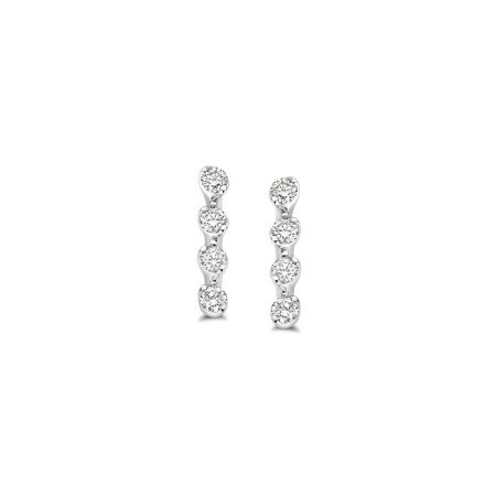 Boucles d'oreilles One More Ischia Basics en or blanc et diamants