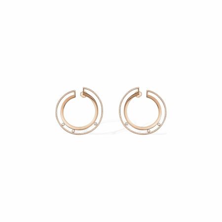 Messika Move Romane creole earrings, rose gold, diamonds