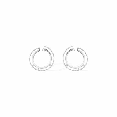 Messika Move Romane creole earrings, white gold, diamonds