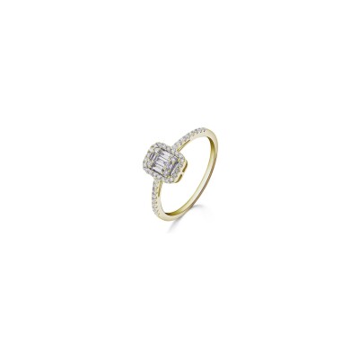 Bague en or jaune et diamant