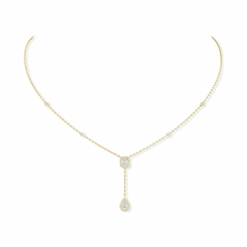 Messika My Twin tie necklace, yellow gold, diamonds