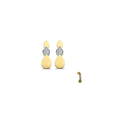 Boucles d'oreilles en or jaune et diamant
