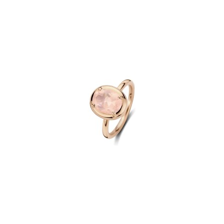 Bague One More Etna en or rose et quartz rose