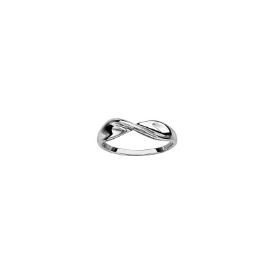 Bague infini torsadée en argent rhodié, taille 54