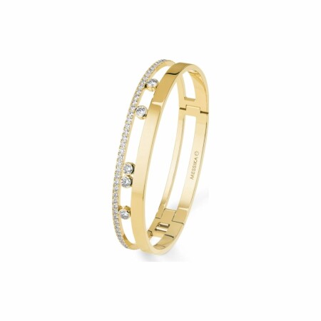 Bracelet bangle Messika Move Romane Large en or jaune et diamants