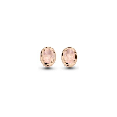 Boucles d'oreilles One More Etna en or rose et quartz roses