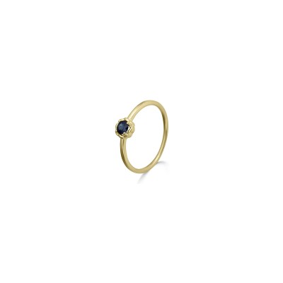 Bague en or jaune et saphir
