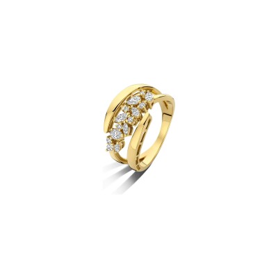 Bague en or jaune et diamants