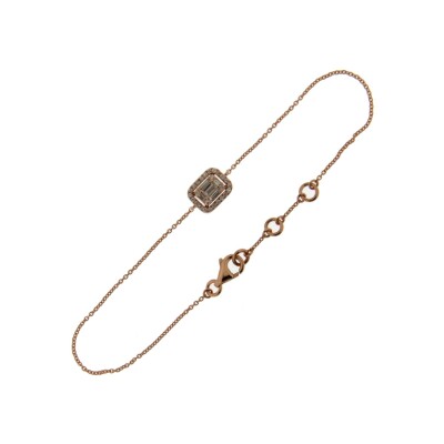 Bracelet en or rose et diamant