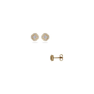 Boucles d'oreilles en or jaune et diamants