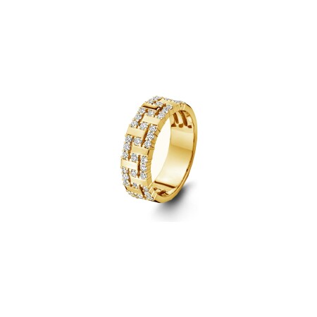 Bague en or jaune et diamants