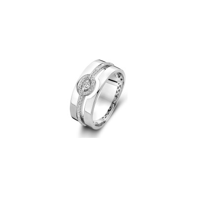 Bague en or blanc et diamants