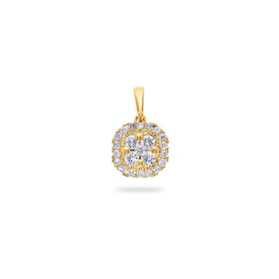 Pendentif entourage en or jaune et diamant