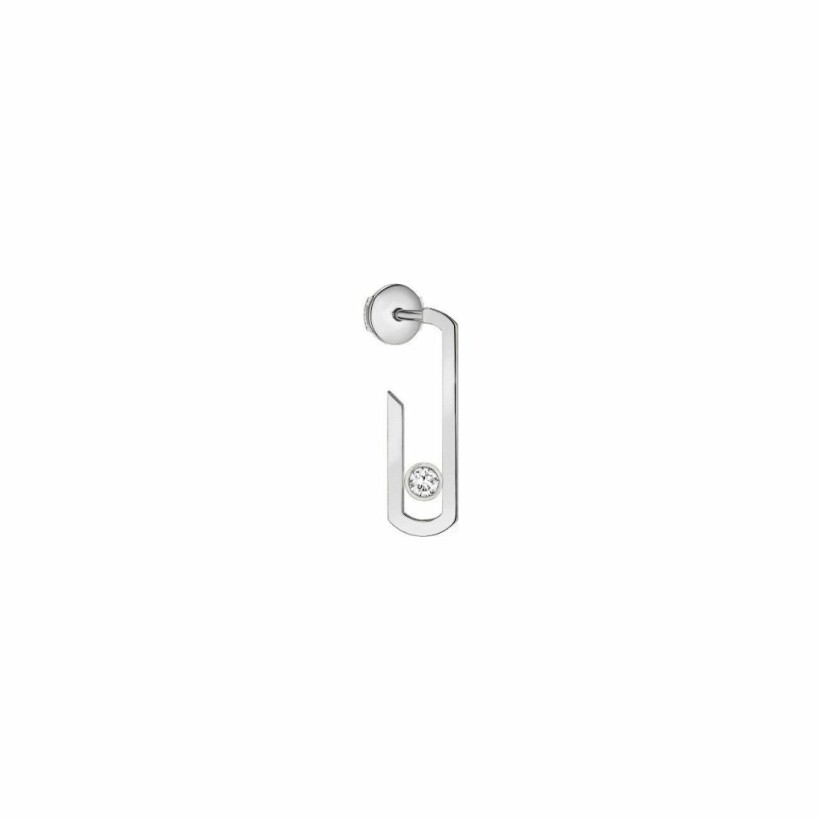 Boucle d'oreille gauche Messika Move Addiction en or blanc et diamants