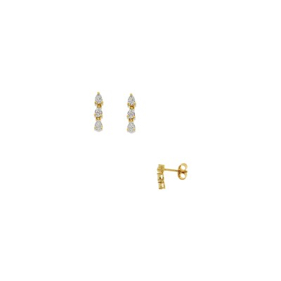 Boucles d'oreilles en or jaune et diamant