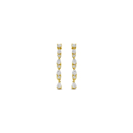 Boucles d'oreilles en or jaune et diamants