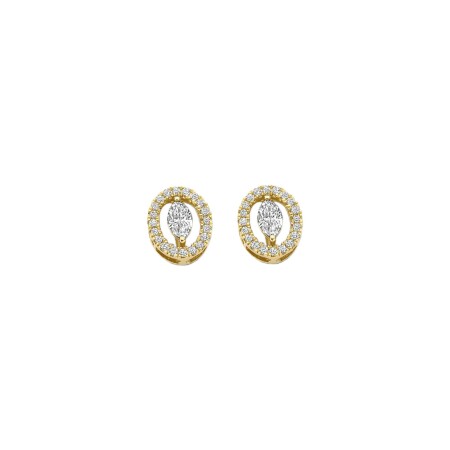 Boucles d'oreilles en or jaune et diamants