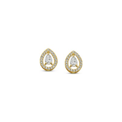 Boucles d'oreilles en or jaune et diamants